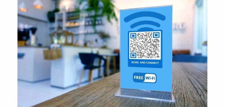Cafe using QR code to share their WiFi login